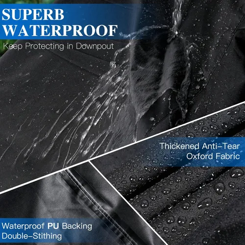 Vista 3 de Funda para Mesa de Café de Exterior - Funda Impermeable Rectangular para Mesa de Café de Patio (36L x 22A x 18Al pulgadas, Negro) Fundas
