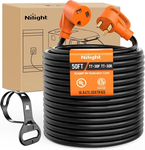 Vista 64 de Nilight Cable de Extensión para Secadora EV de 15 Pies 3 Clavijas 30 Amperios NEMA 10-30P 10-30R Cable de Extensiones Antiguas Servicio Pesado