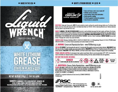 Vista 2 de Liquid Wrench Grasa de litio, color blanco – 8 oz, Blanco