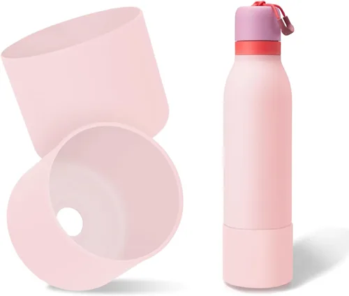Vista 12 de 2 botas de silicona superiores para Owala FreeSip Twist de 24 onzas, funda inferior resistente a los arañazos, accesorios de botella de Owala