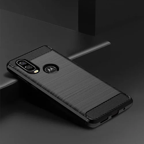 Vista 2 de Asuwish Funda compatible con Moto One Action y protector de pantalla de vidrio templado, accesorios de celda, funda delgada y suave de silicona TPU