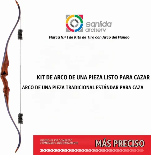 Vista 2 de Sanlida Archery Arco de una sola pieza Royal X8 de 60 pulgadas, arco largo tradicional de madera para caza hecho a mano, kit de arco y flechas