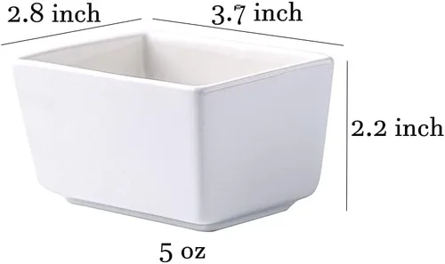 Vista 6 de Sizikato Tazón de la bolsa de té del sostenedor del paquete del azúcar de la porcelana blanca pura, 5 onzas