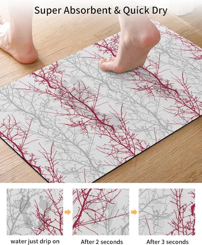 Vista 3 de Tapete de baño gris degradado para bañera, antideslizante, de secado rápido y absorbente, tierra de diatomeas, cocina, ducha, fregadero, lavable