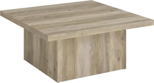 Vista 13 de Coaster Home Furnishings - Devar - Madera - Mesa de centro cuadrada con base de plinto, diseño geométrico y estilo contemporáneo - Sala de estar