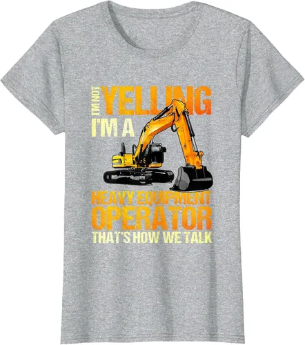 Vista 24 de Camiseta de la retroexcavadora de la construcción del operador del equipo pesado Asphalt Grey