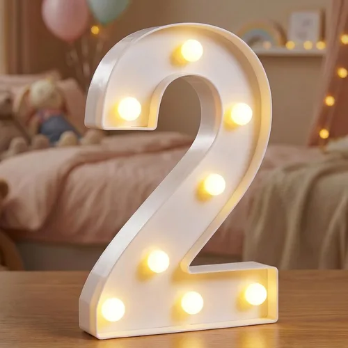 Vista 33 de Números de marquesina LED, números iluminados 2025 para fiestas, letras pequeñas iluminadas, número iluminado a pilas para cumpleaños o decoración
