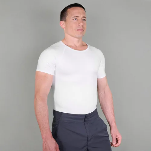 Vista 6 de Esteem Apparel Camiseta de compresión para hombre, adelgazante, para el pecho, chaleco para abdominales