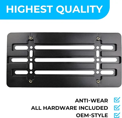 Vista 5 de Soporte de placa frontal compatible con Chevrolet 2000-2025, incluye kit de montaje con 6 tornillos y llave, soporte de placa duradero