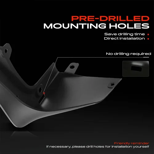 Vista 5 de A-Premium Juego de 4 unidades de guardabarros con accesorios de hardware compatibles con Tesla Model S 2012-2016, sedán, color negro mate, delantero