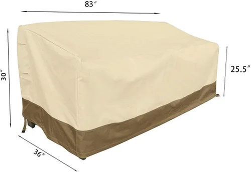 Vista 7 de Funda impermeable para muebles de exterior para sofá de 3 plazas, protección para todo tipo de clima, funda impermeable para sofá grande para patio