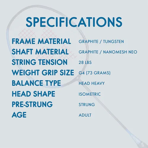 Vista 6 de YONEX Raqueta de bádminton Smash (G4, 2.57 oz, 28 libras de tensión)