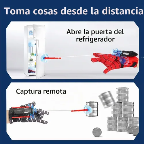 Vista 3 de 2 Piezas Lanzador de Telaraña de Muñeca - Lanzatelarañas de Alta Precisión para Cosplay, Juego de Roles y Diversión al Aire Libre - Correa