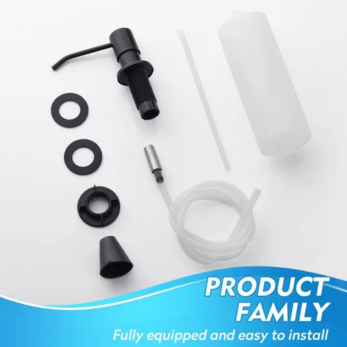 Vista 7 de CREA Dispensador de jabón para platos para fregadero de cocina, juego de dispensador de jabón de cocina integrado con tubo de 39 pulgadas, botella