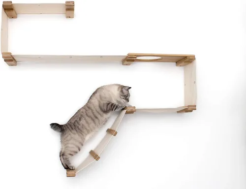 Vista 7 de CatastrophiCreations Play - Hamaca para gatos y centro de actividades de escalada - Árbol de gato montado en la pared