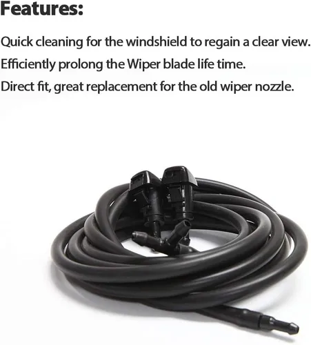 Vista 2 de Kit de boquillas para limpiaparabrisas para Chrysler, Dodge, Ram Washer Jet y manguera de fluido con conector