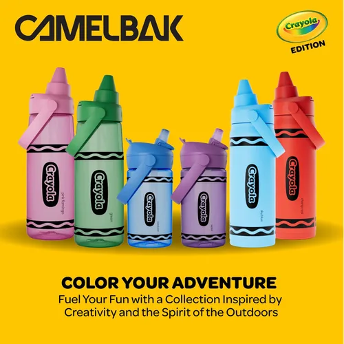 Vista 10 de CamelBak Crayola Flip Straw Kids Tritan Renew Botella de agua Cerulean, 14 onzas