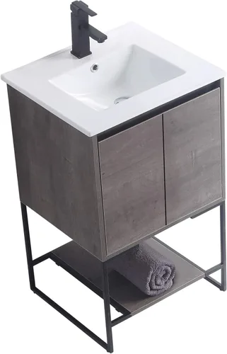 Vista 4 de Mueble de baño URBANIA VANITY con 2 puertas, estante y lavabo