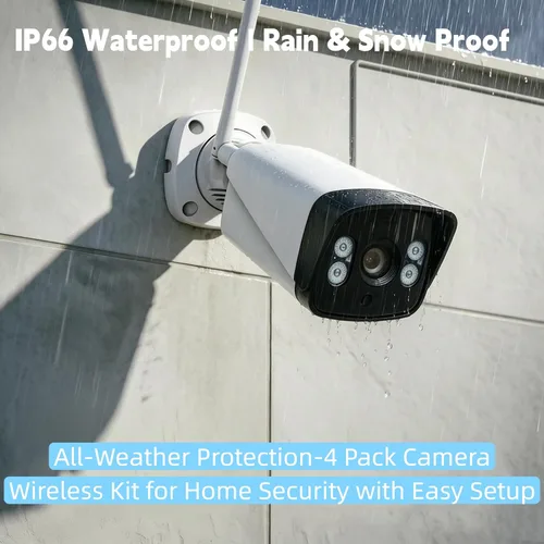 Vista 6 de Sistema de cámara de seguridad inalámbrica 4 Cam NVR Kit con monitor