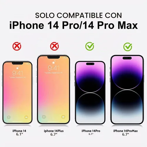 Vista 2 de T Tersely Paquete de 2 protectores de lente de cámara diseñados para iPhone 14 Pro/iPhone 14 Pro Max, protector de cámara de metal de aleación