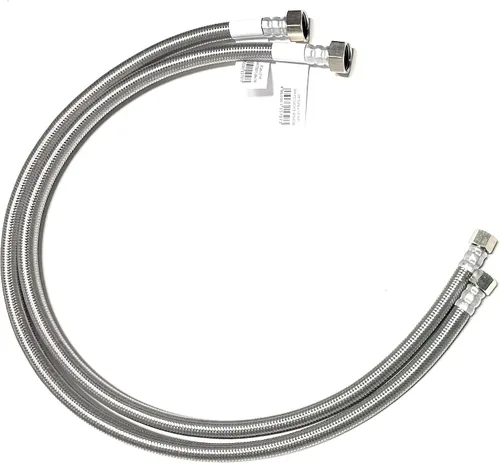 Vista 25 de Conector de línea de suministro de agua para grifo de acero inoxidable trenzado, línea de suministro para grifo - rosca de compresión hembra de 3/8