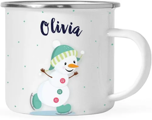 Vista 17 de Andaz Press Taza de café de acero inoxidable con nombre personalizado de 11 onzas para niños, diseño de búho azul festivo, 1 paquete, taza
