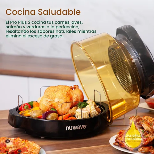 Vista 4 de Nuwave Horno infrarrojo Pro Plus 2, encimera, convección, cocina fresca o congelada, sin descongelación ni precalentamiento, cocina saludable, calor