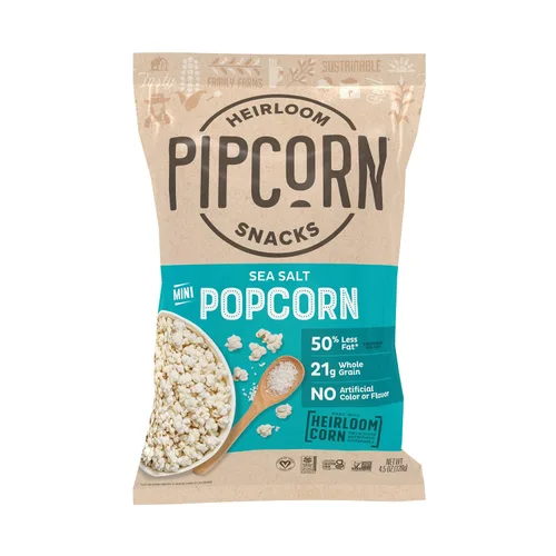 Vista 6 de Mini palomitas de maíz de Pipcorn - 4.5 onzas, sin gluten, maíz de reliquia sin OMG, aperitivos no artificiales, sin conservantes