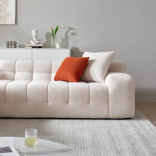 Vista 8 de Sofá modular en forma de L con diván, moderno sofá modular con asiento profundo, sofás tapizados para sala de estar y dormitorio, no requiere montaje