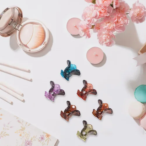 Vista 6 de 72 piezas de mini agarre de plástico para cola de caballo accesorios para el cabello de boda para mujeres, pinzas para el pelo de boda, pinza