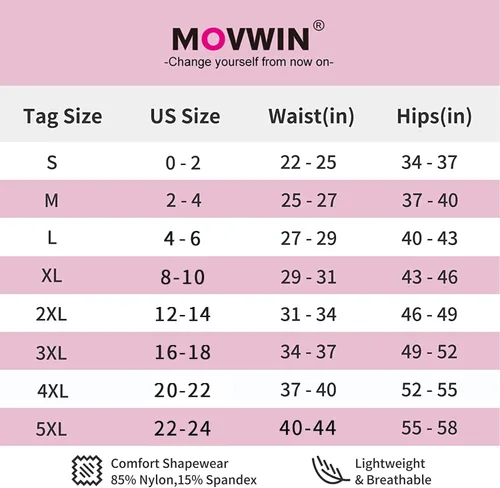 Vista 5 de MOVWIN Faja moldeadora para mujer con control de abdomen - Body Shaper Spanks adelgazantes