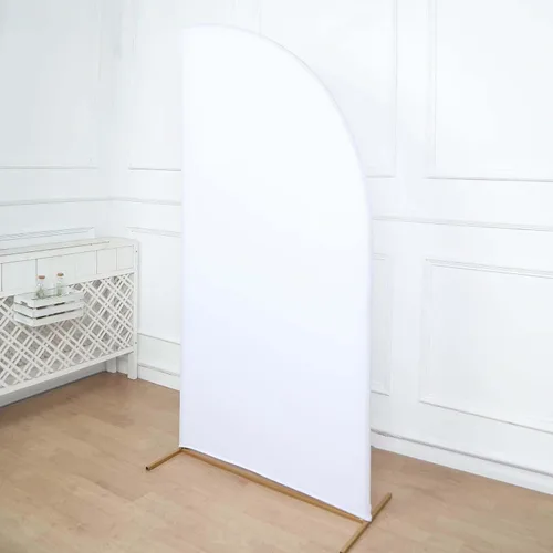 Vista 164 de Efavormart - Juego de 4 fundas de elastano beige para arco de media luna, fundas de telón de fondo Chiara de 2.5 pies a 7 pies para escenarios