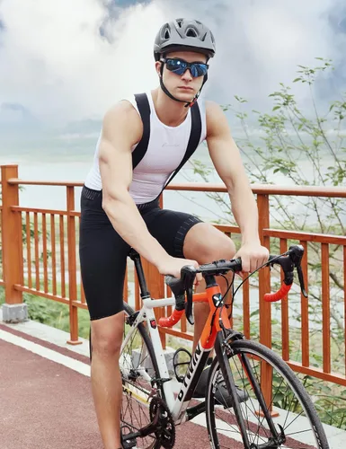 Vista 7 de Przewalski Pantalones cortos de ciclismo Pro Team para hombre, con acolchado 4D, pantalones cortos de ciclismo ajustados para ciclismo de carretera