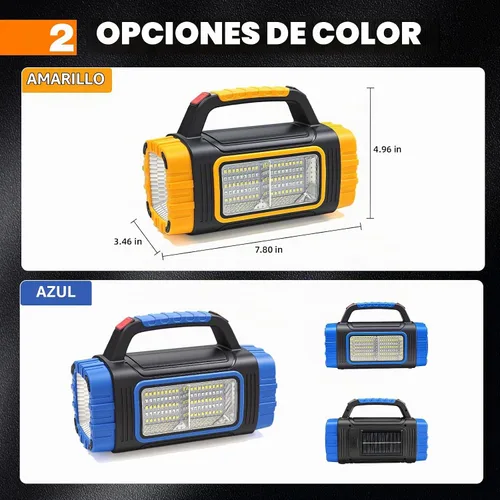 Vista 6 de Linterna solar recargable de 3000 lúmenes, azul, 1 unidad