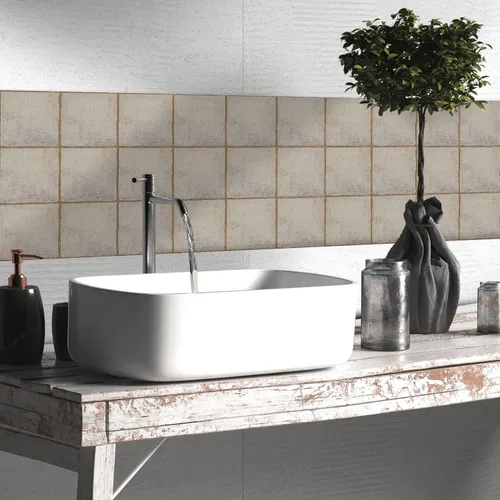 Vista 4 de Alwayspon Vinilo adhesivo efecto piedra, pegatinas para azulejos de pared autoadhesivas, protector antisalpicaduras para cocina y baño, T026