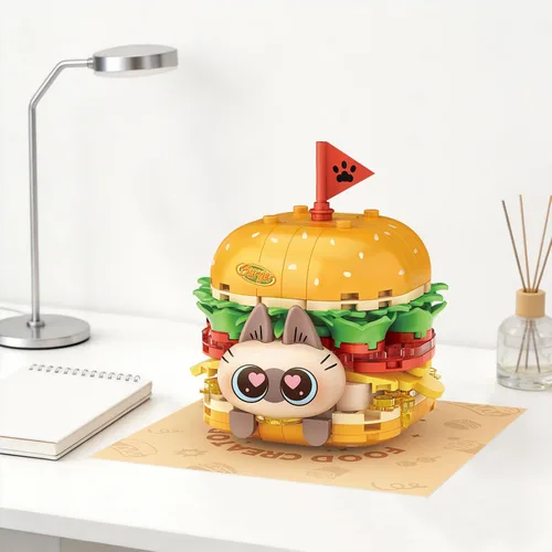 Vista 6 de MEIEST Juego de bloques de construcción de alimentos para adultos Hamburguesa