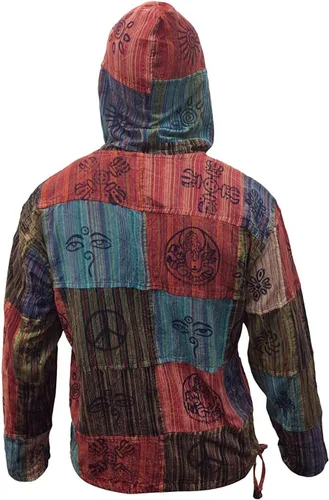 Vista 4 de Sudadera con capucha para hombre con estampado de rayas