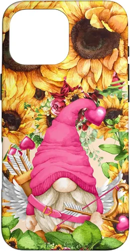 Vista 19 de Valentines Gnome in Cupid Costume for Women with Sunflower Case for iPhone 17