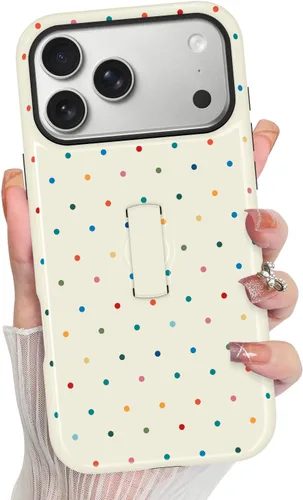 Vista 92 de KANGHAR Compatible con iPhone 17 Pro Case Spot Pattern - Negro Mancha rosada negra