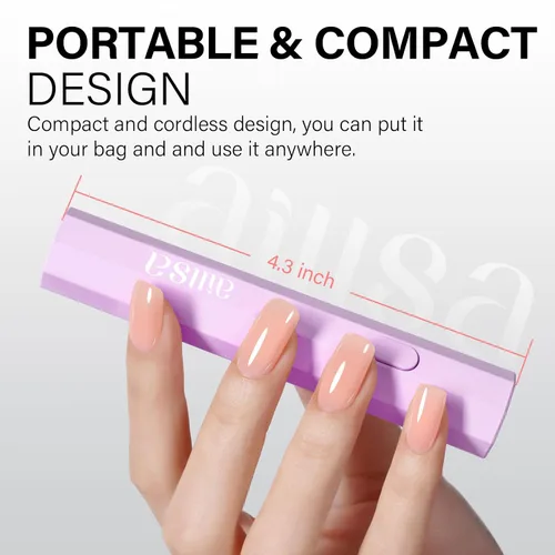Vista 4 de AILLSA Mini luz UV para uñas, lámpara LED de mano para uñas, pequeña lámpara de uñas de gel, portátil, de secado rápido, inalámbrica para regalo