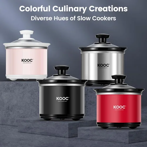 Vista 8 de KOOC Olla de cocción lenta pequeña, 0.60 L, incluye revestimientos gratuitos, olla de cerámica mejorada, reducción de pérdida de nutrientes