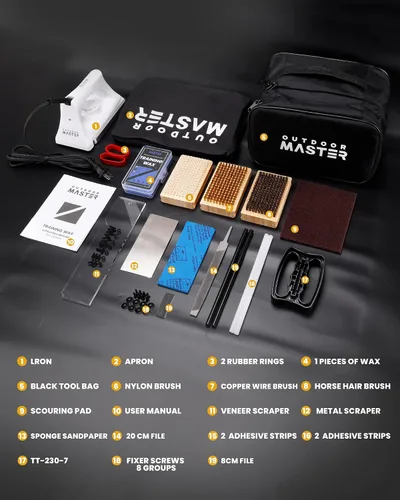 Vista 9 de OutdoorMaster Ski Snowboard Tuning and Waxing Kit with Waxing Iron