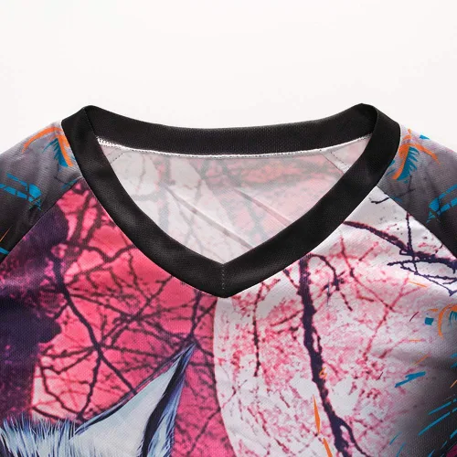 Vista 6 de JPOJPO Camiseta de ciclismo para hombre, camiseta de manga larga, para bicicleta de montaña, motocicleta, ropa anti-UV