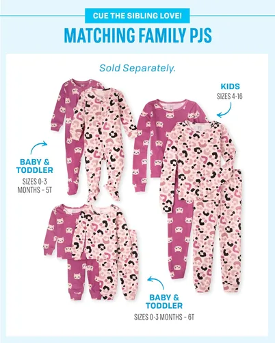 Vista 2 de The Childrens Place Conjunto de pijama de manga larga para bebés y niñas pequeñas