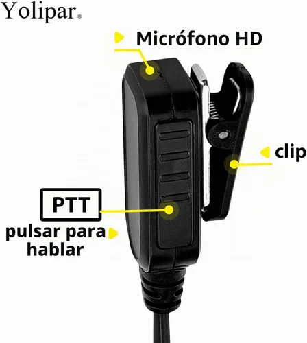 Vista 3 de CLS1410 CLS1110 Auricular compatible con Motorola Radio CP200 GP300 GP2000 Walkie Talkie con micrófono PTT 2 Pin Headset Kit de vigilancia de un