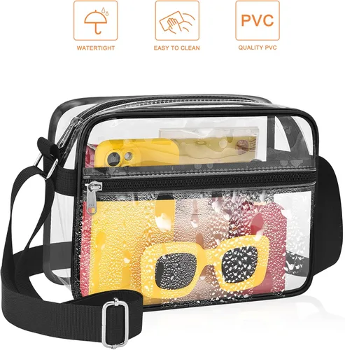 Vista 5 de MAY TREE Clear Bag for Stadium Events Clear Messenger Bag Suitable for Concert Outfits and Sports Events