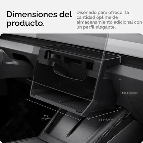 Vista 5 de Spigen Organizador de almacenamiento debajo de pantalla para Tesla Model Y Negro