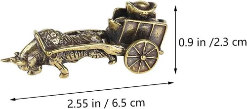 Vista 3 de Garneck Estatua de Feng Shui, figura de lingote de buey de riqueza, figura de animal del zodiaco chino, figura coleccionable para automóvil, hogar