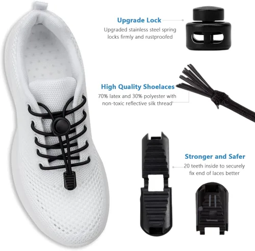 Vista 4 de 5 pares de cordones sin atar para adultos, cordones elásticos para zapatos, cordones de zapatos sin atar, cordones para zapatos para niños