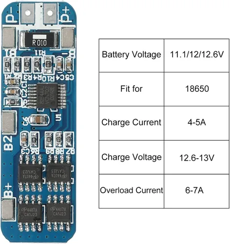 Vista 5 de MECCANIXITY Funciones duales de la protección del tablero de carga del módulo del cargador de batería de 12.6-13V 5-8A